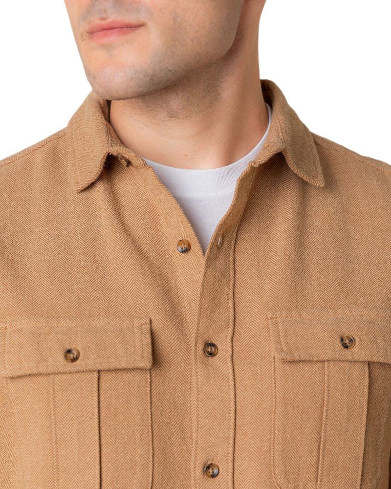 Men's Hope and Henry Organic Flannel Double Pocket Button Down Shirt