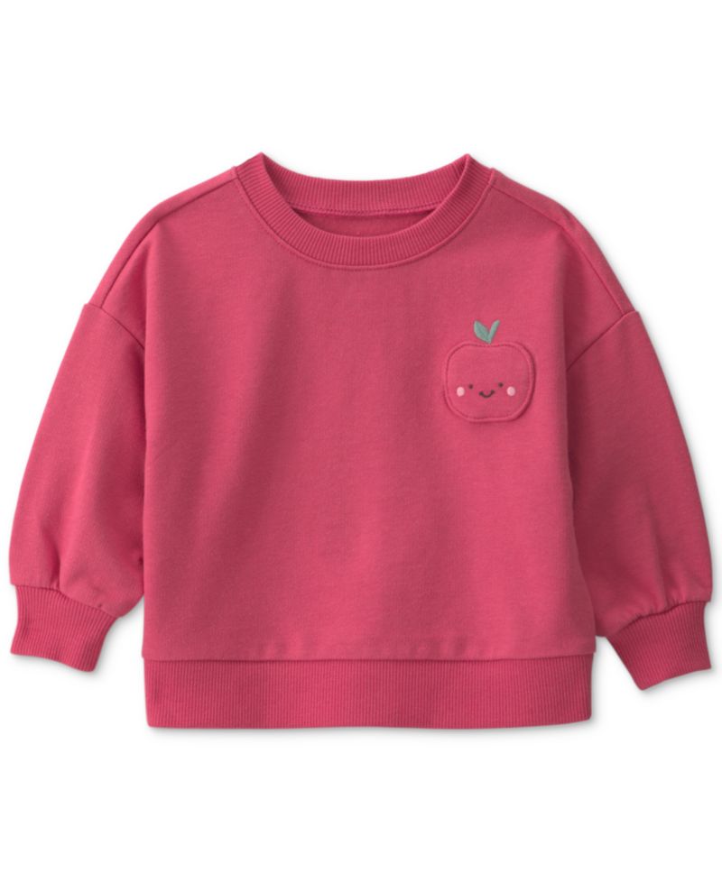 Baby Girls' Apple French Terry Sweatshirt and Apple Print Pants, 2-Piece Set