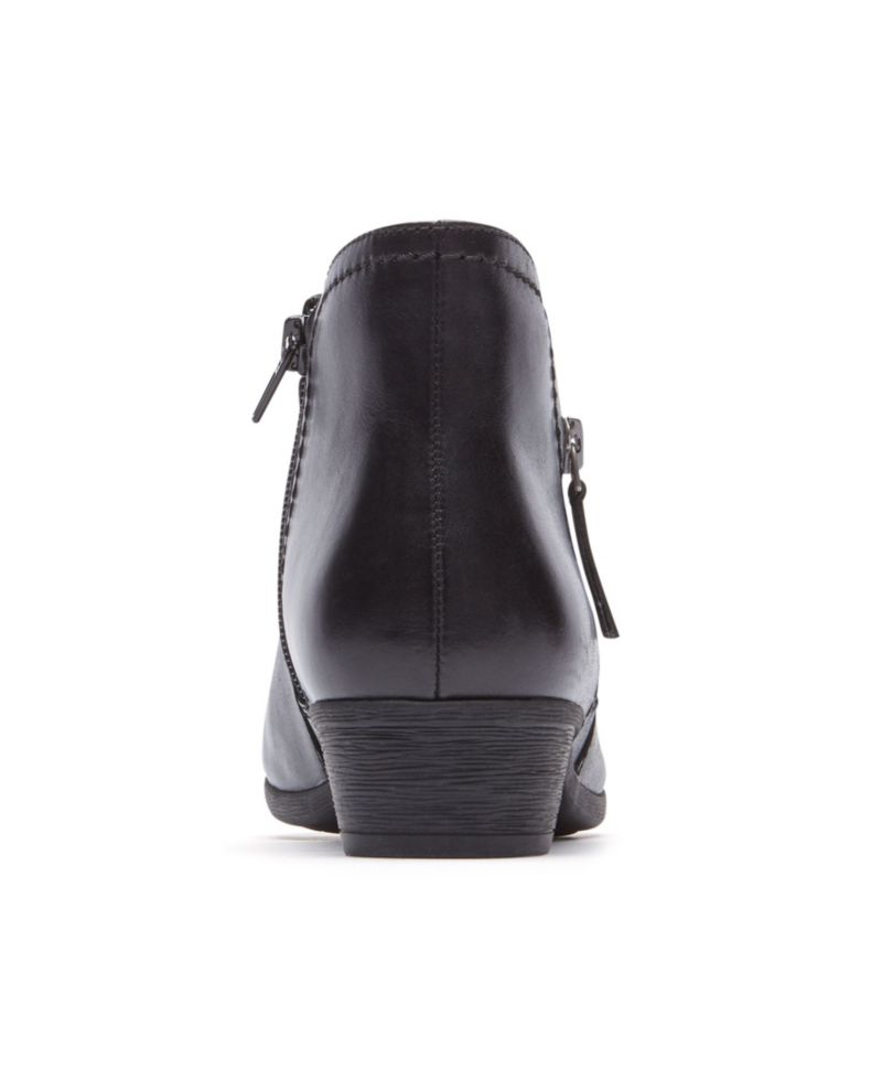 Women's Carly Leather Block Heel Ankle Booties