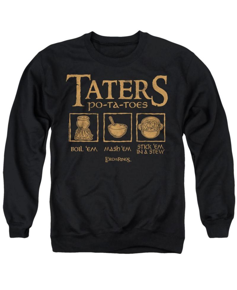 Men's Graphic Long-Sleeve Taters Cotton Crewneck Sweatshirt