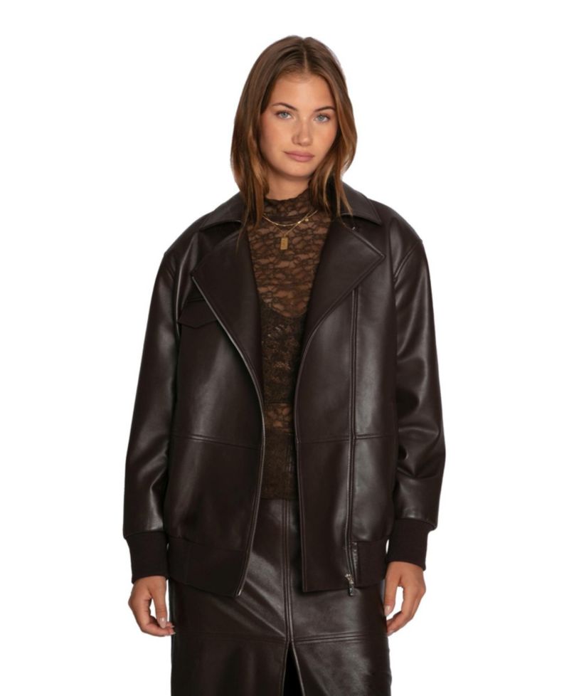 Women's Desert Moon Leather Bomber Jacket