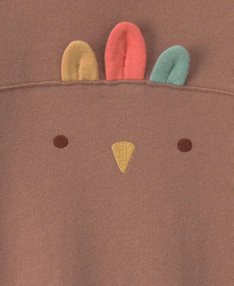 Baby Boys' and Baby Girls' Turkey Thanksgiving French Terry Long-Sleeve Jumpsuit