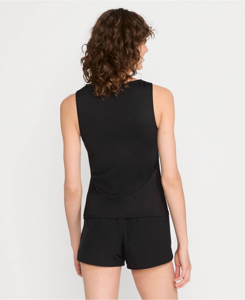 Petite High Neck UPF 50 Sun Protection Modest Tankini Swimsuit Top