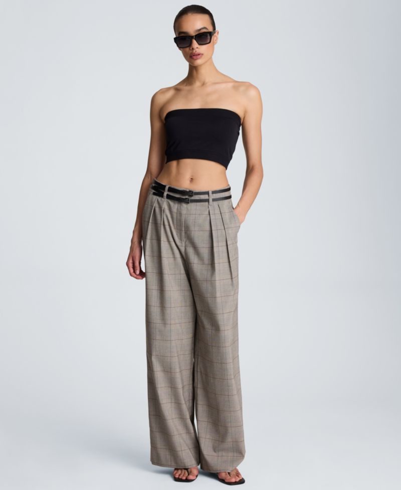 Women's Wide-Leg Double Belt Pants