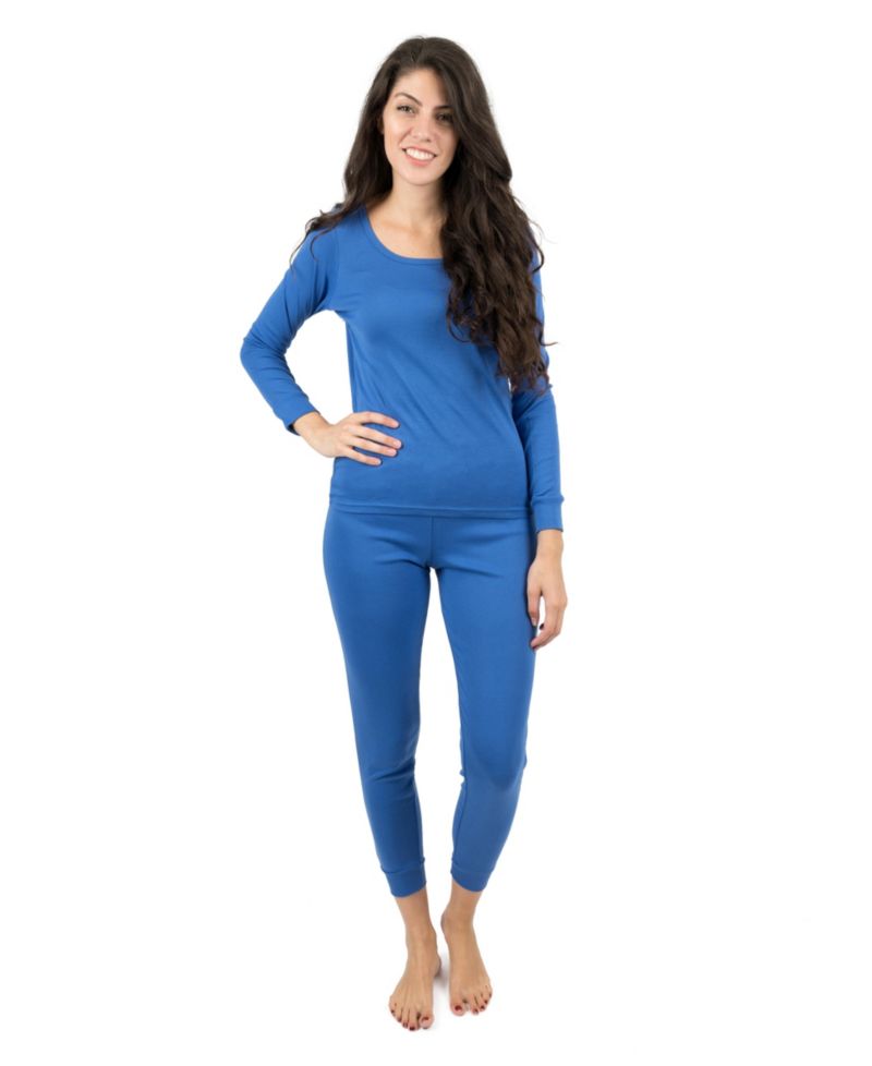 Womens Matching Family Two Piece Cotton Long Sleeve Shirt and Pants Solid Color Pajamas