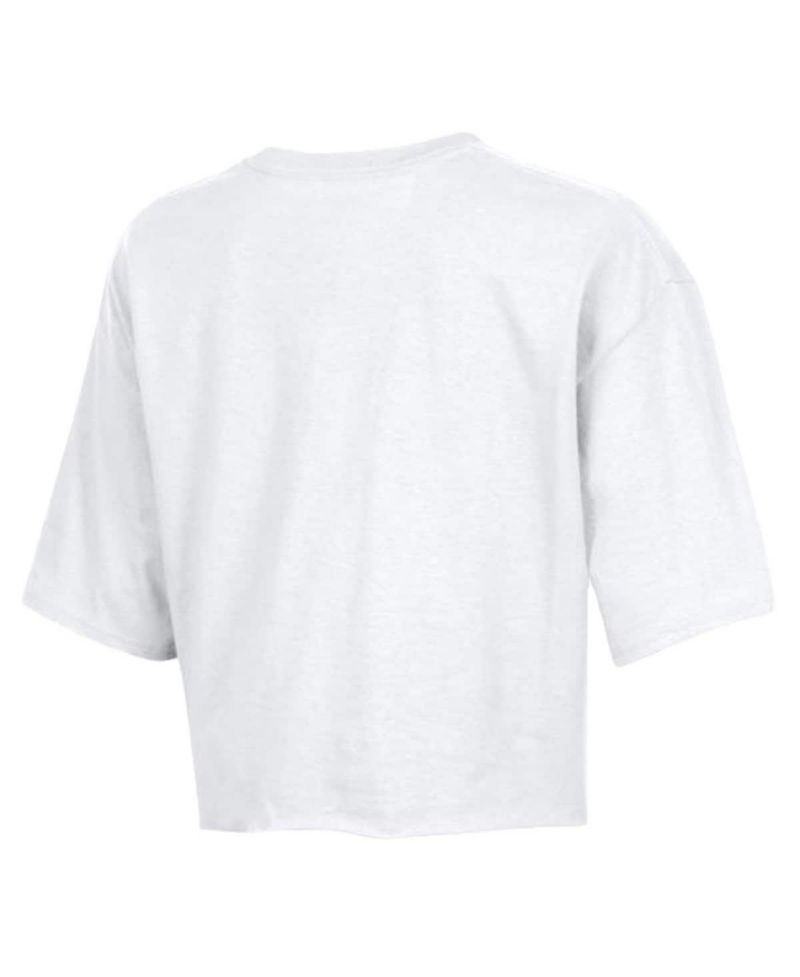Women's White Tennessee Titans Boyfriend Cropped T-Shirt