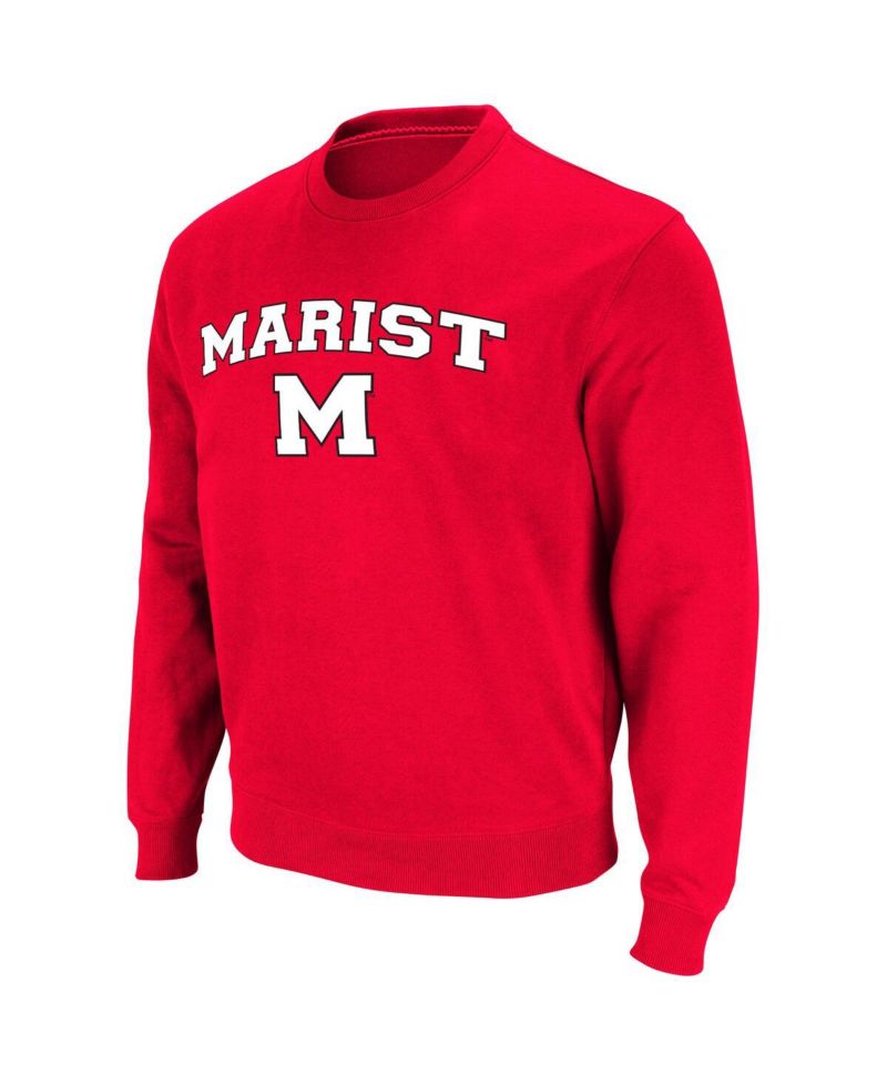 Men's Red Marist Red Foxes Arch Over Logo Pullover Sweatshirt