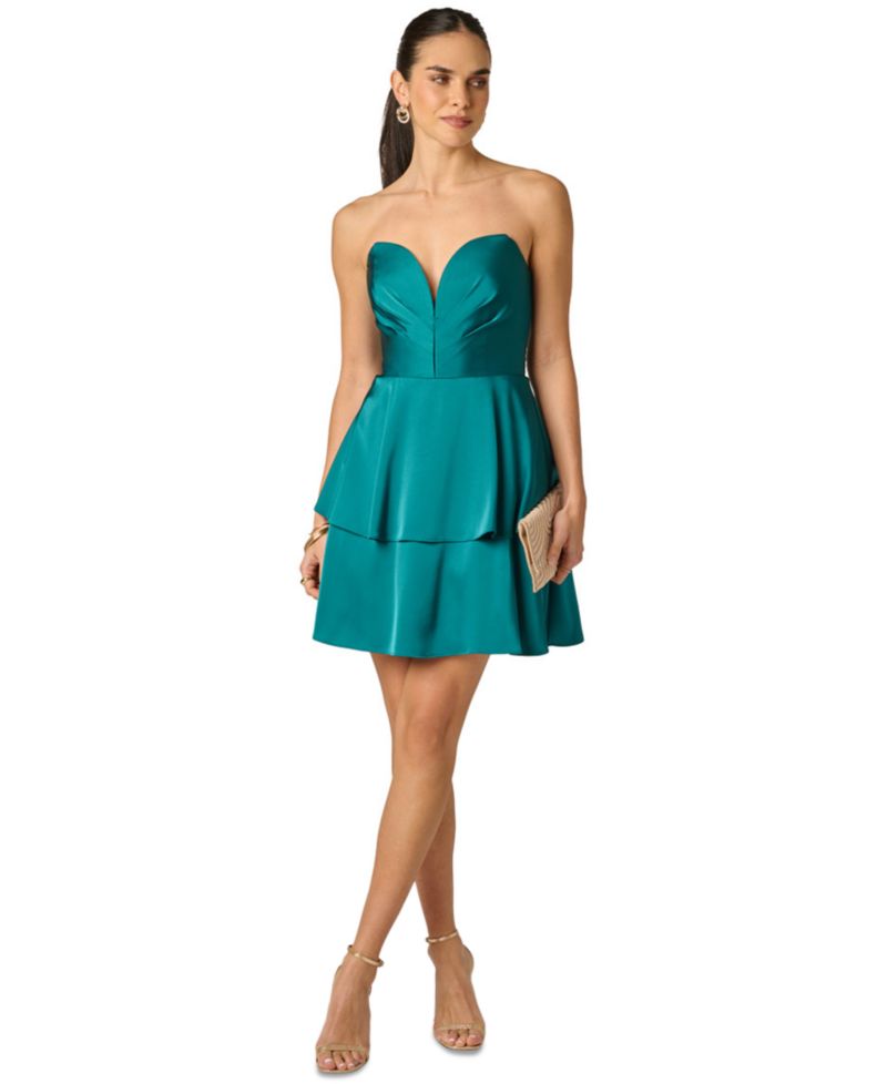 Women's Sweetheart Satin Mini Dress