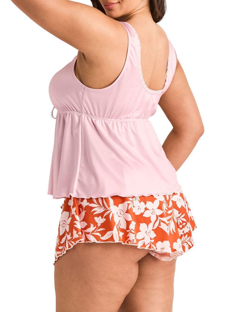 Plus Size Lavern Pajama Tank Top and Shorts Set