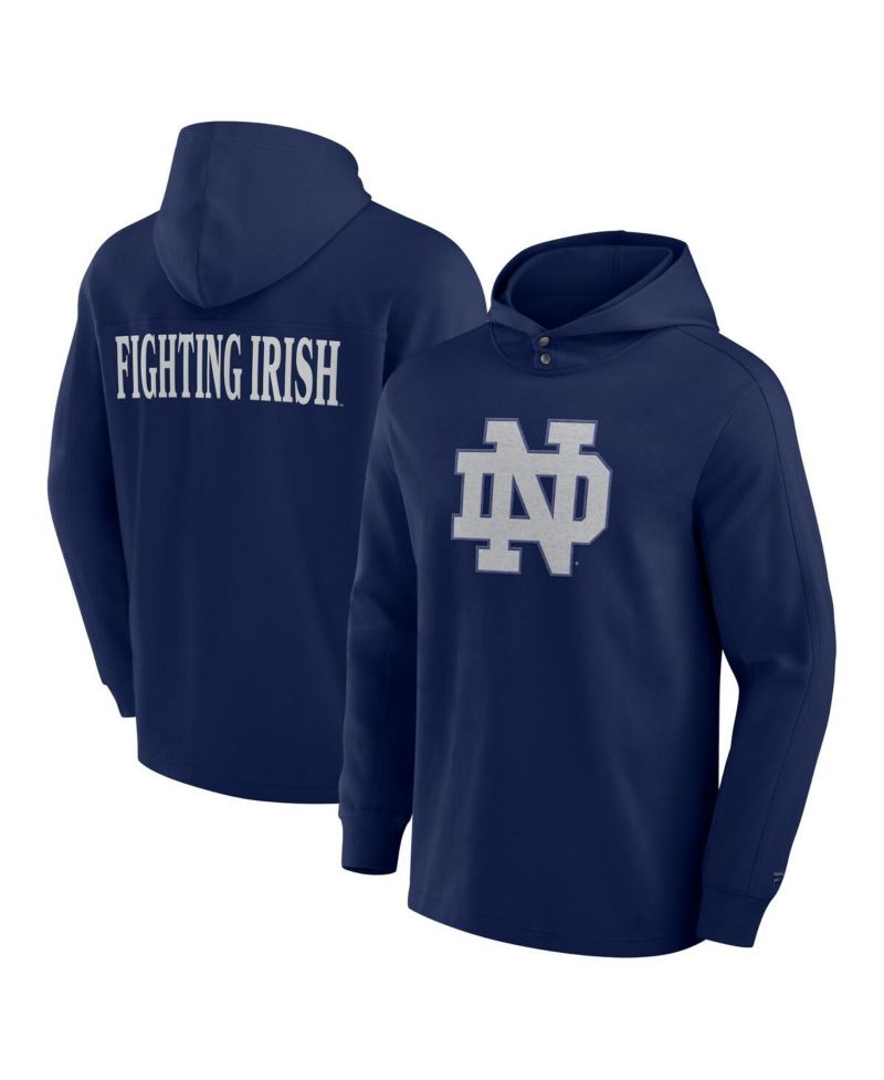 Men's Navy Notre Dame Fighting Irish Blaze Tri-Blend Pullover Hoodie