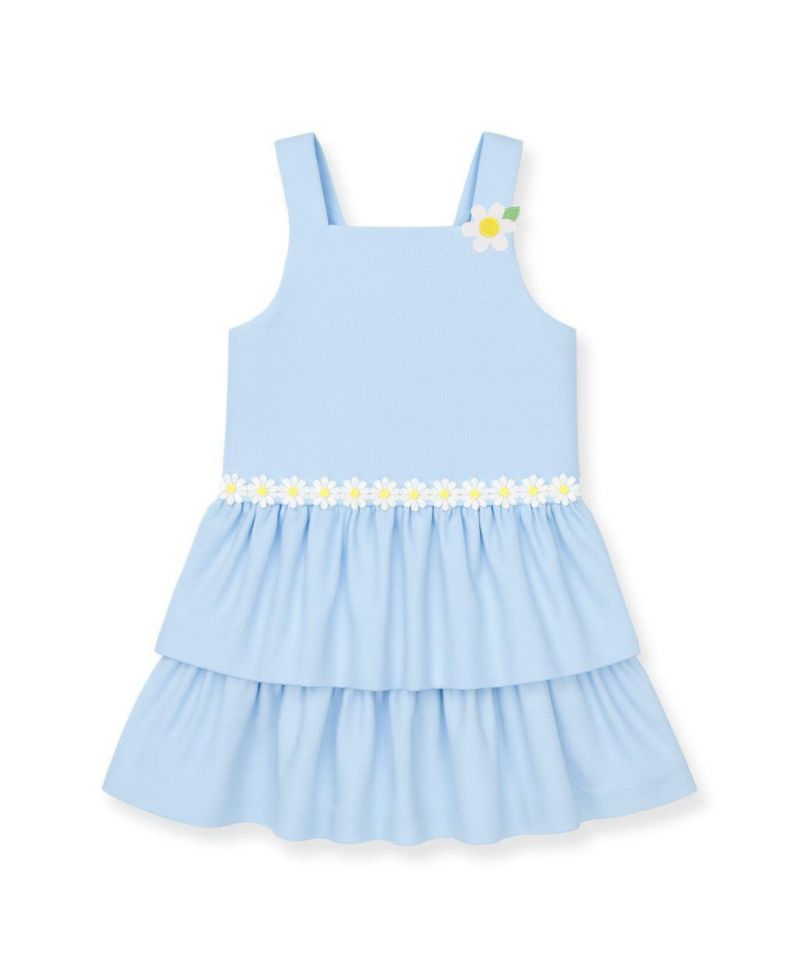 Little Girls Pique Dress with Daisies