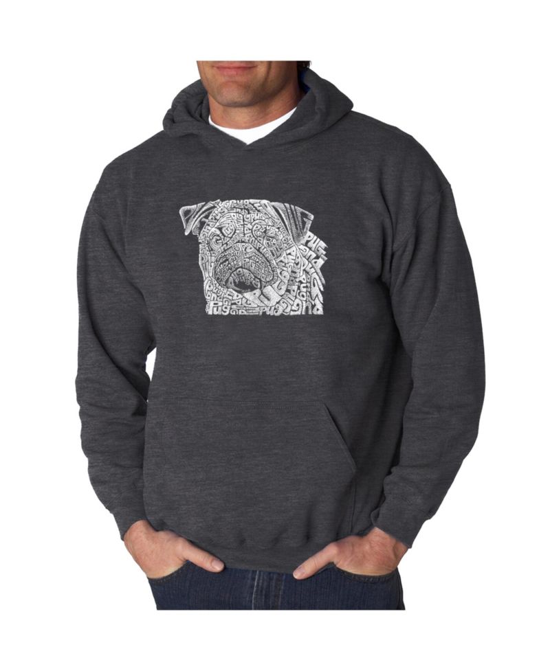 Men's Word Art Hooded Sweatshirt - Pug Face