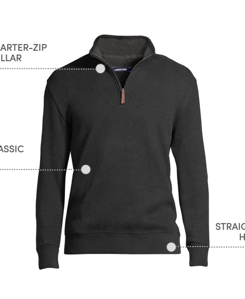 Big & Tall Bedford Rib Quarter Zip Pullover Sweater