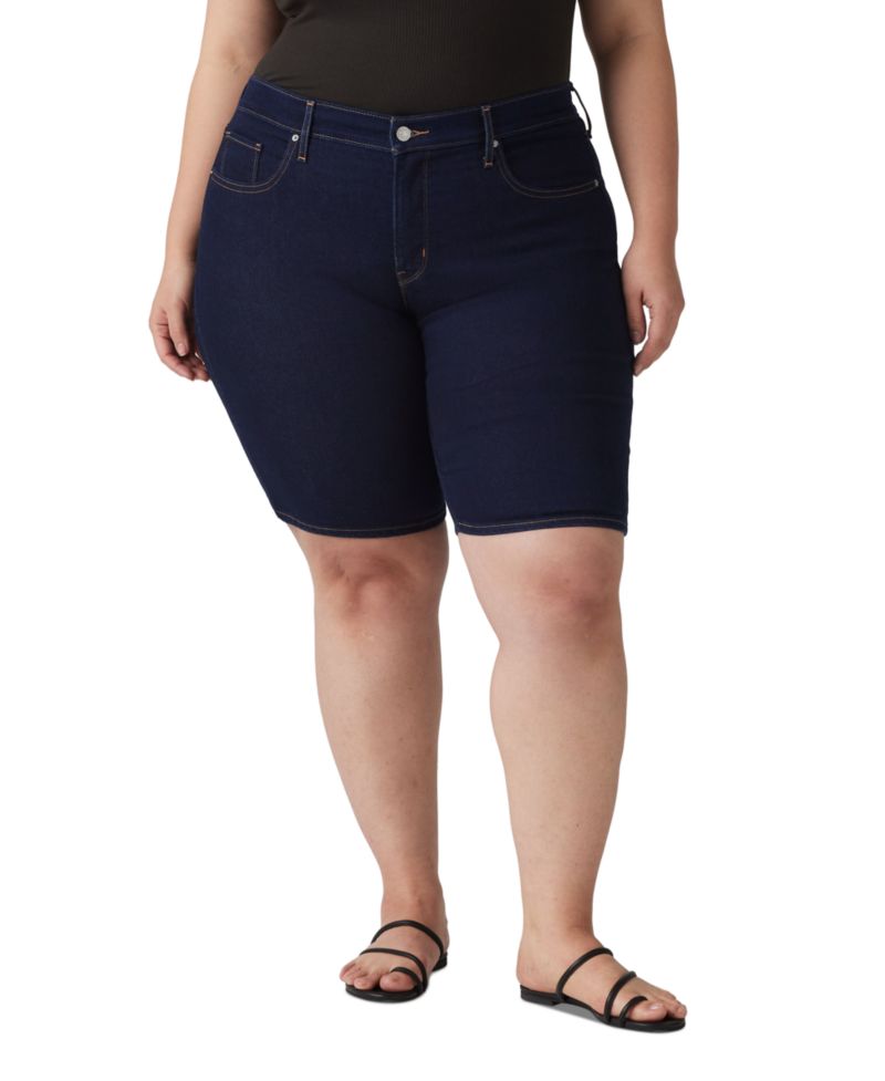 Plus Size Mid-Rise Shaping Bermuda Shorts