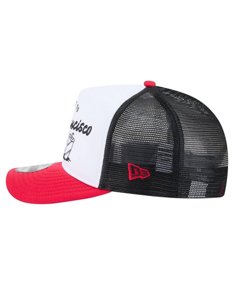 Men's White/Scarlet San Francisco 49ers Foodie 9FIFTY A-Frame Trucker Snapback Hat
