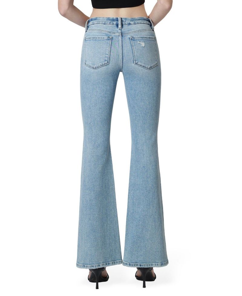 Women's Low Rise Seamless Waistband Flare Jeans