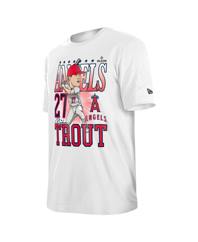 Men's Mike Trout White Los Angeles Angels Caricature T-Shirt
