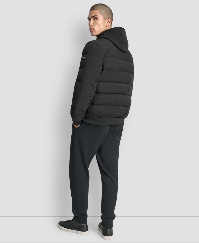 Men's Hooded Quilted Puffer Bomber Jacket