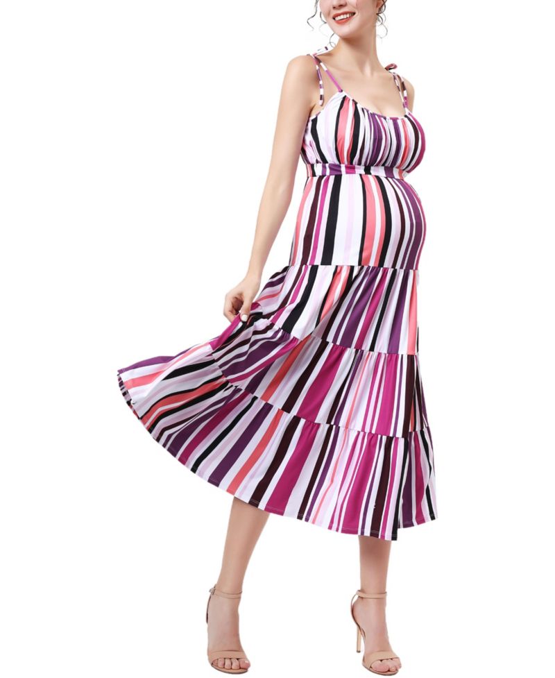 Women's Fit and Flare Ruffle Dress