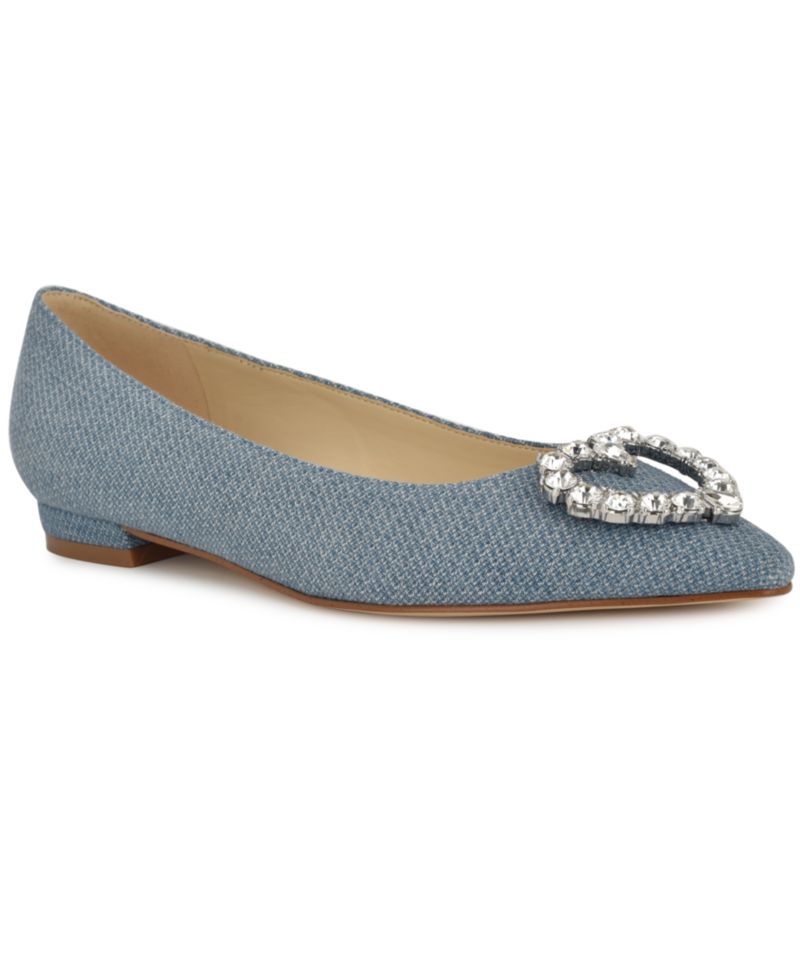Women's Hearts Rhinestone Pointy Toe Flats