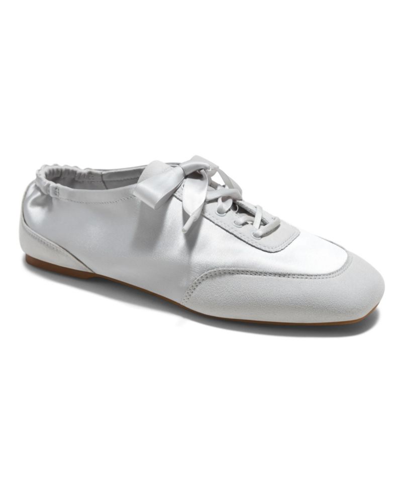 Women's Cristina Square-Toe Lace-Up Satin Sneakerina