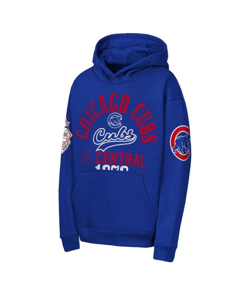 Big Boys and Girls Royal Chicago Cubs Premium Sweep Fleece Hoodie