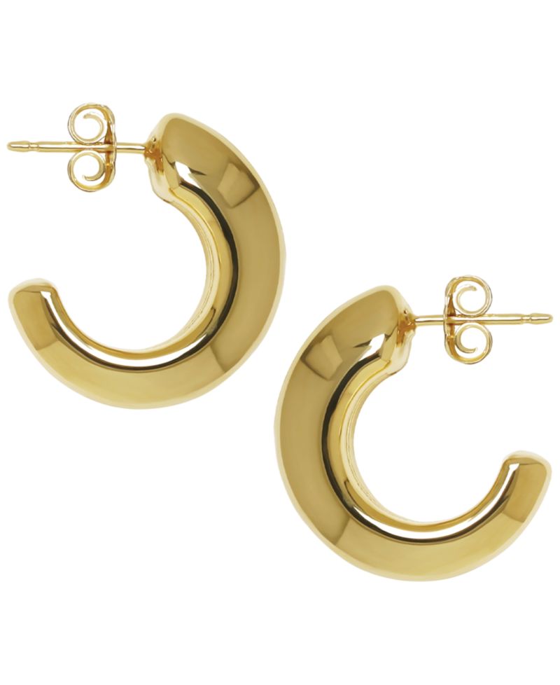 Sculptured Large Ram Horn Hoop Earrings in 14k Yellow Gold