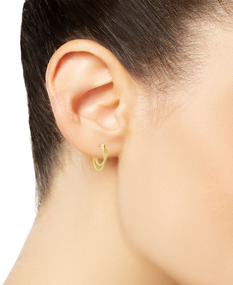 Double Hoop Earrings in 10k Yellow Gold