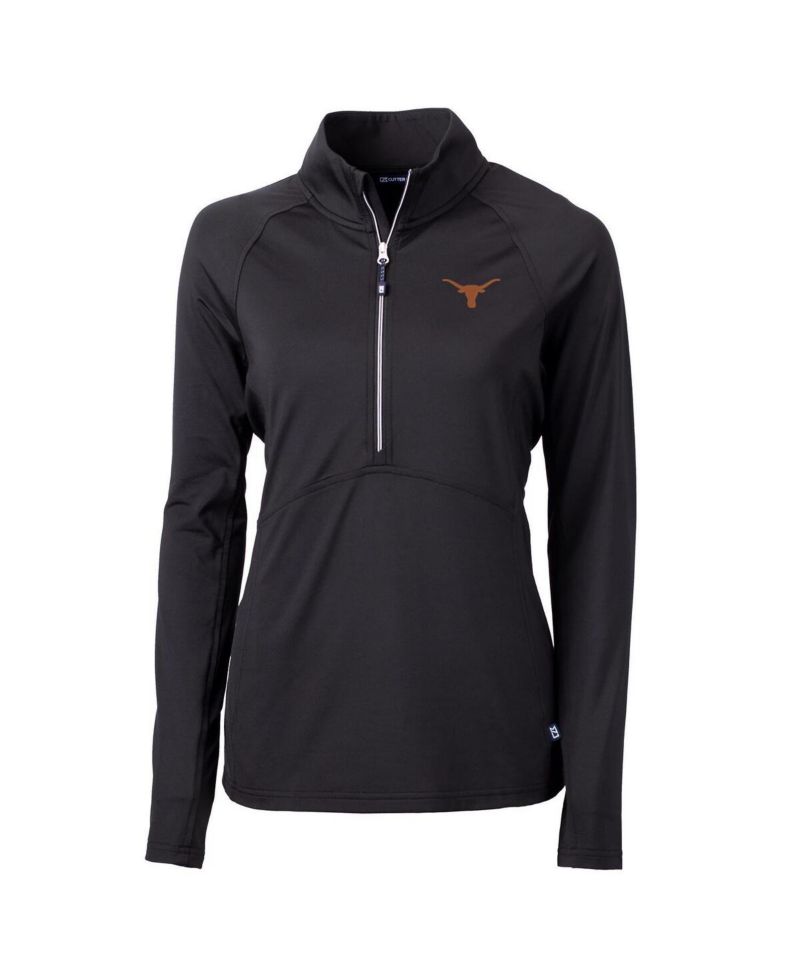Women's Black Texas Longhorns Adapt Eco Knit Half-Zip Pullover Jacket