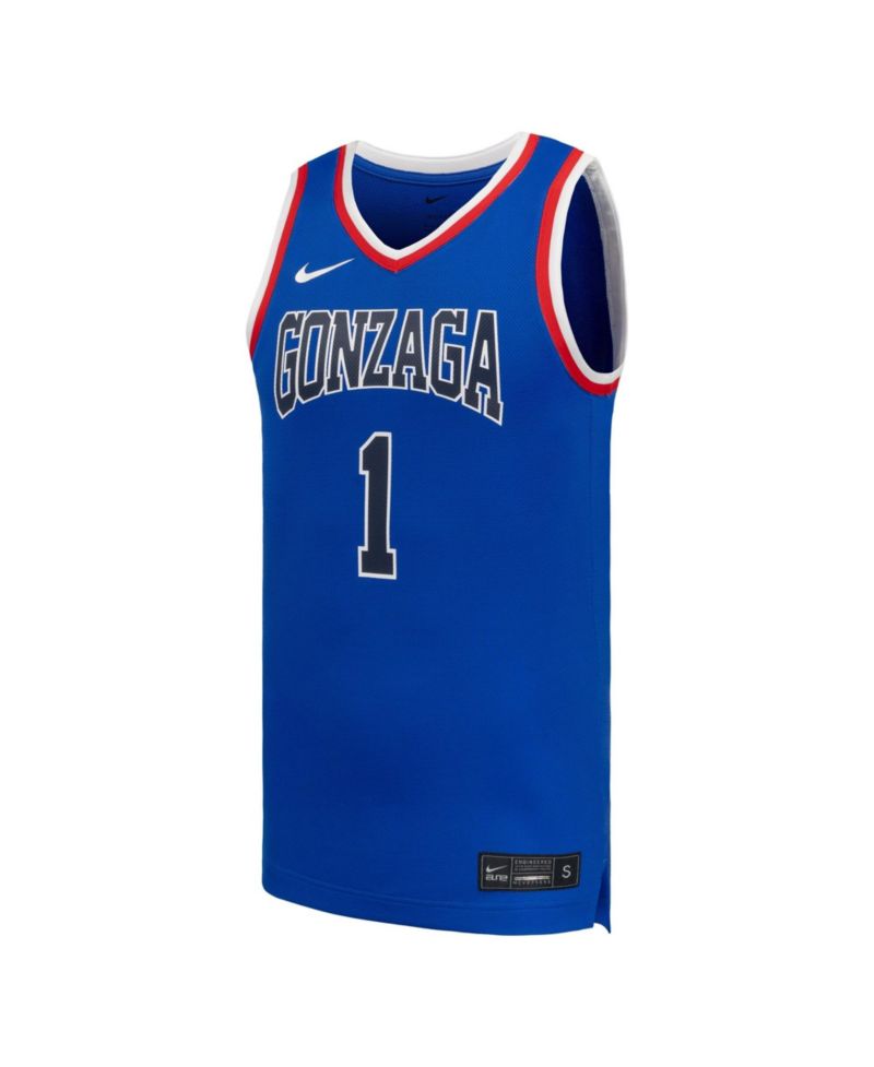 Men's #1 Royal Gonzaga Bulldogs Replica Basketball Jersey