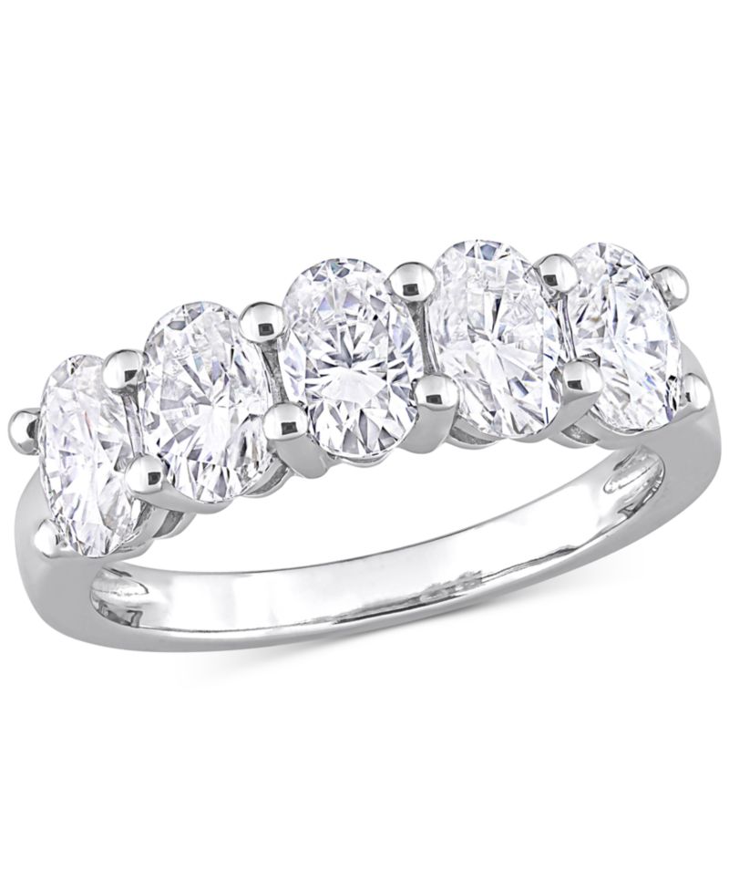 Moissanite Oval Five Stone Anniversary Band (2-1/2 ct. t.w.) in 10k White Gold