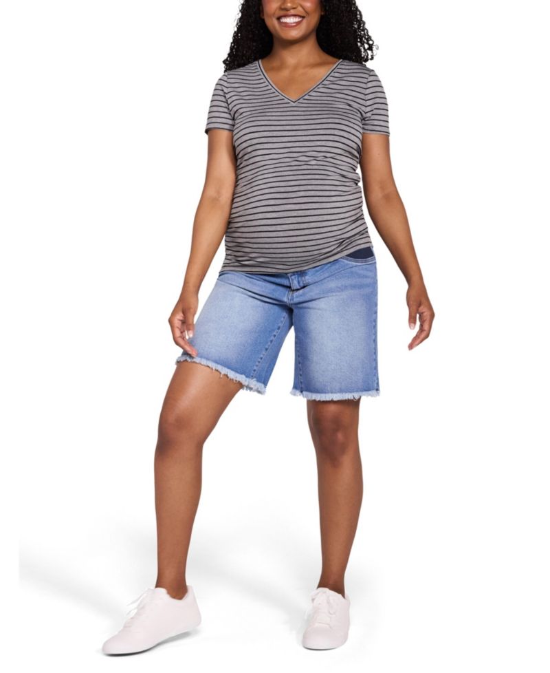Women's Motherhood Under the Belly Dad Denim Short