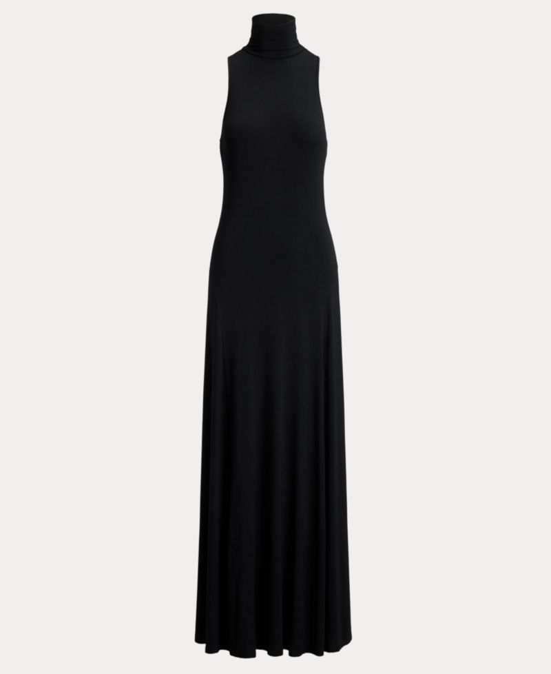 Women's Sleeveless Turtleneck Maxi Dress