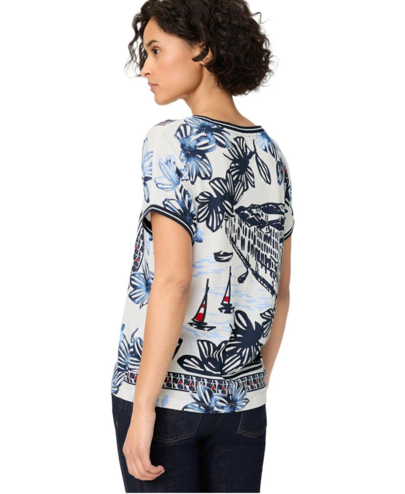Women's Riviera Scene Print T-Shirt