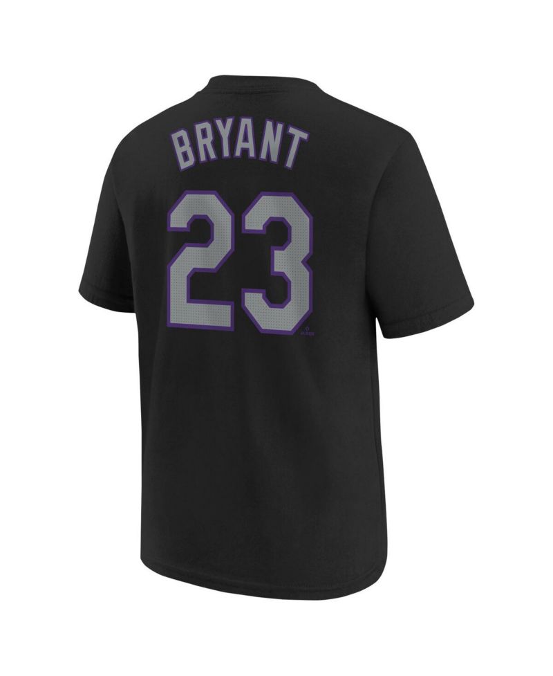 Big Boys and Girls Kris Bryant Black Colorado Rockies Home Player Name & Number T-Shirt