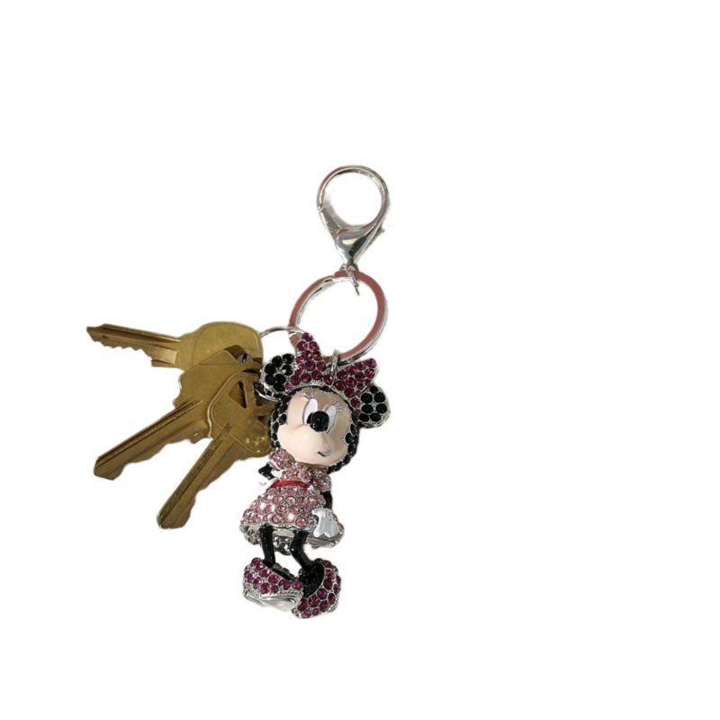 Minnie Mouse Crystal Pave Bag Charm Keychain – Officially Licensed
