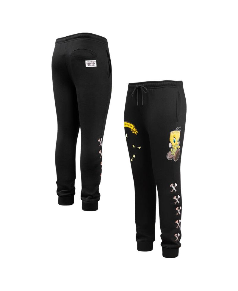 Men's Black Looney Tunes Franken Tweety Joggers
