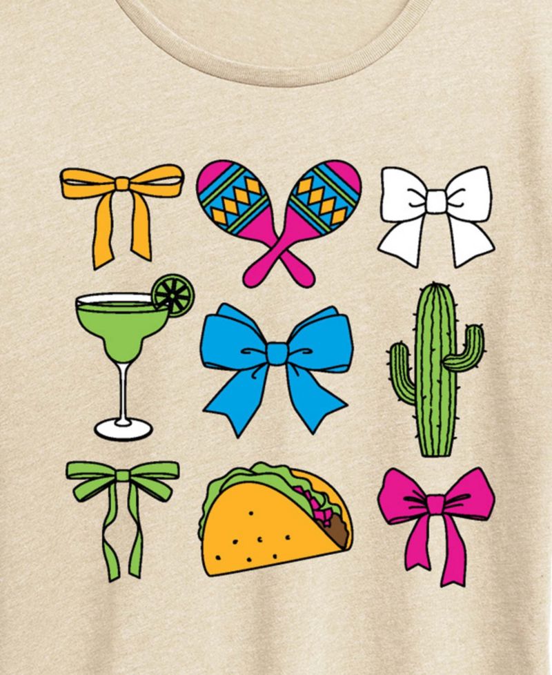 Plus Size Instant Message Cinco De Mayo Bows Short-Sleeve Graphic T-Shirt