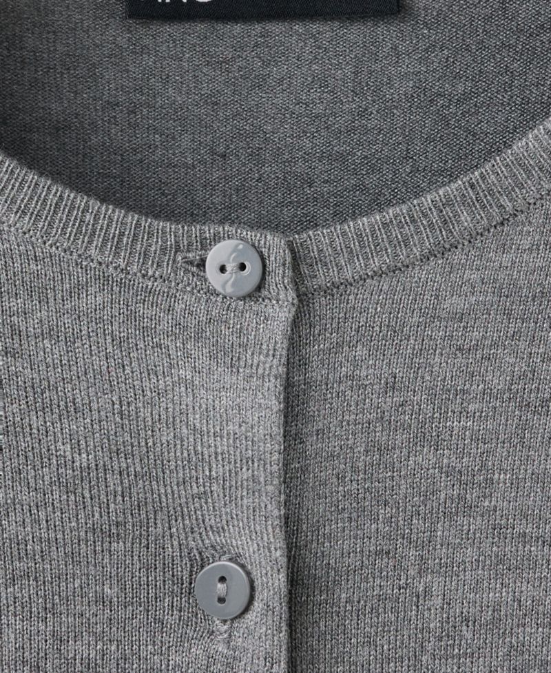 Women's Knitted Button Crew-Neck Cardigan