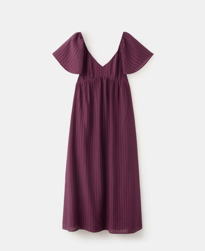 Women's Gathered Detail Textured Dress