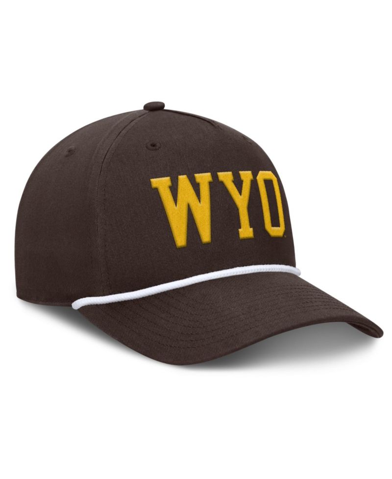 Men's Brown Wyoming Cowboys Foul Ball Rope Adjustable Hat