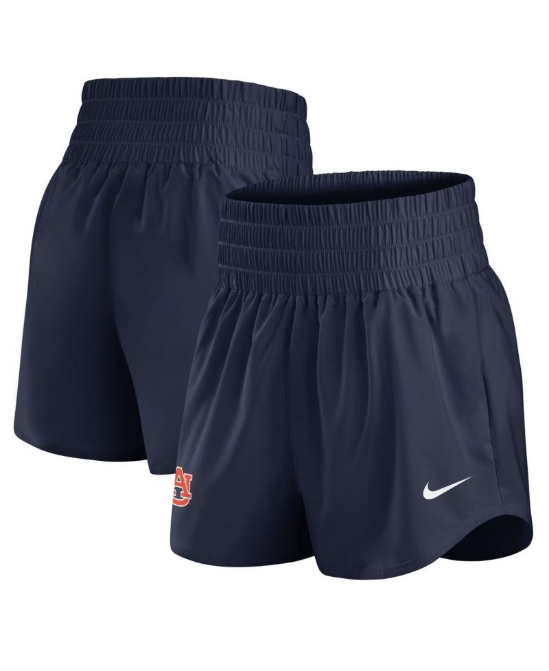 Women's Navy Auburn Tigers Performance One Dri-FIT High-Rise Shorts