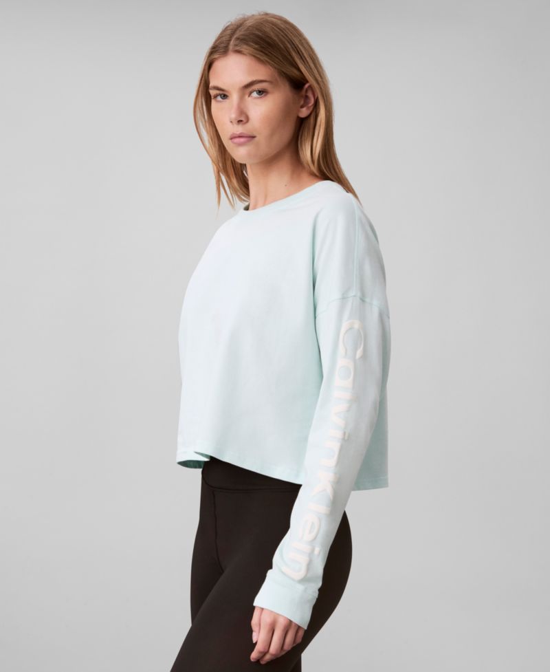 Women's Puff Graphic Logo Long-Sleeve Cropped T-Shirt