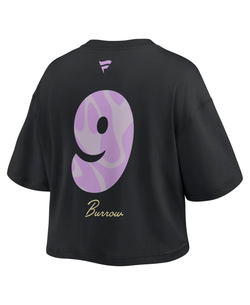 Women's Joe Burrow Black Cincinnati Bengals Fashion Cropped T-Shirt