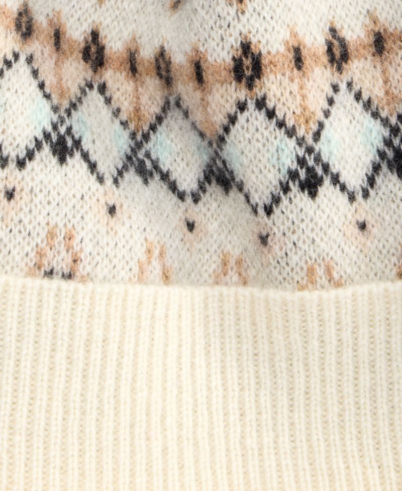 Fair Isle Cashmere Cuffed Beanie