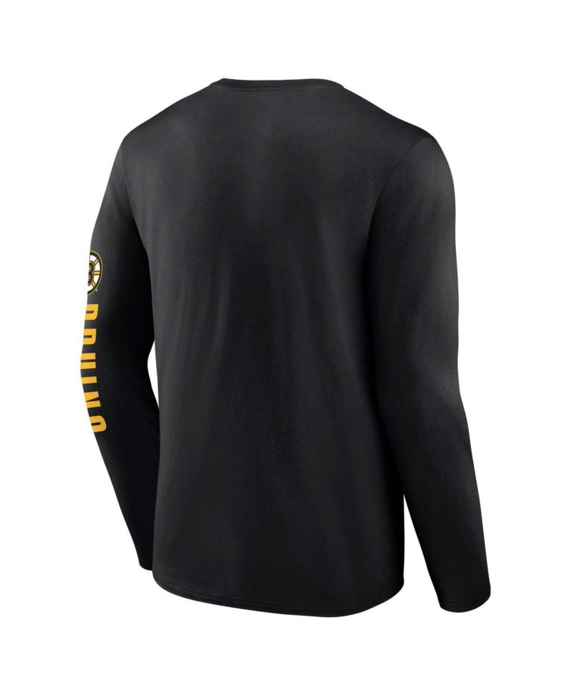 Men's Black Boston Bruins Headline Long Sleeve T-Shirt