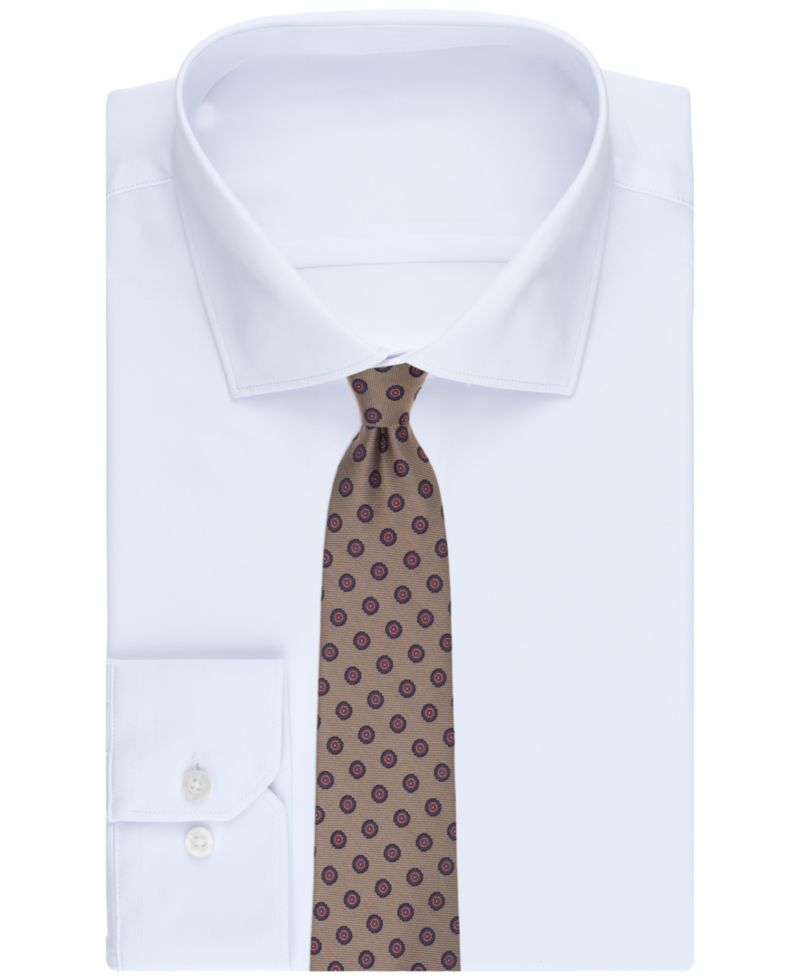 Men's Circle Flower Medall Floral-Medallion Tie