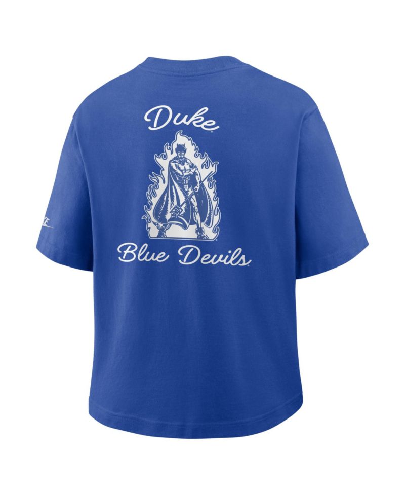Women's Royal Duke Blue Devils Legacy Pocket Boxy T-Shirt