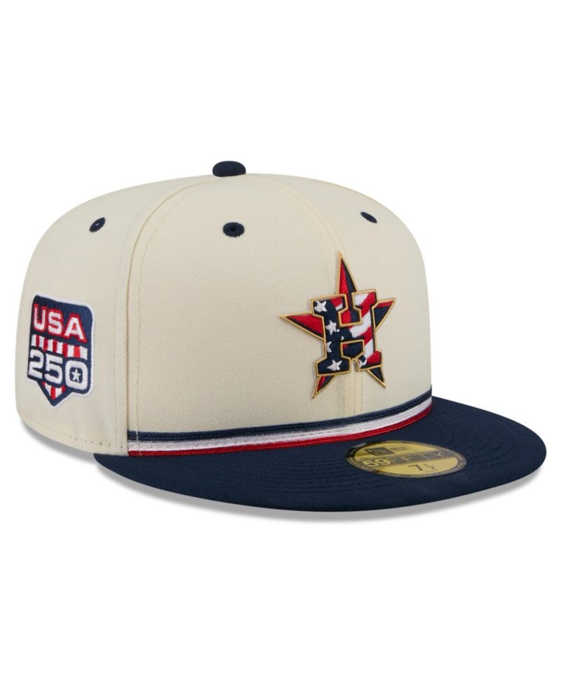 Men's Cream/Blue Houston Astros USA 250 Fourth of July 59FIFTY Fitted Hat