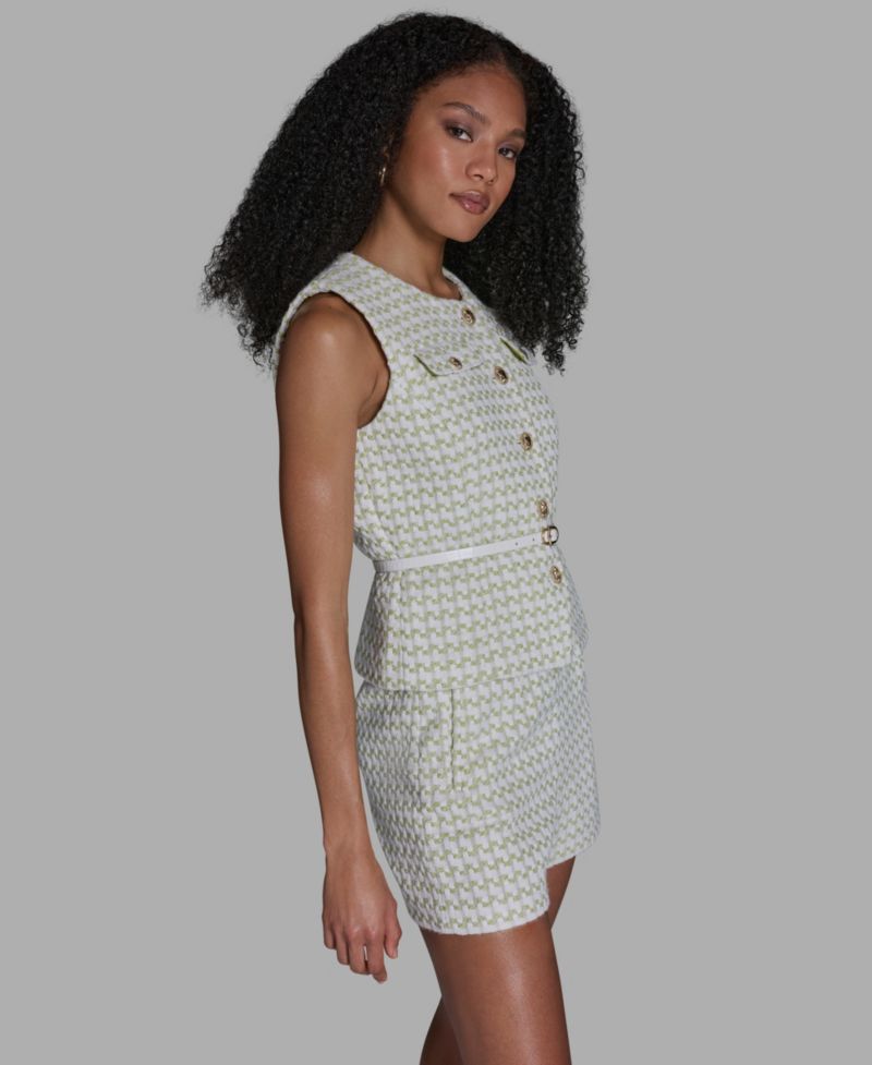 Women's Button-Front Belted Vest